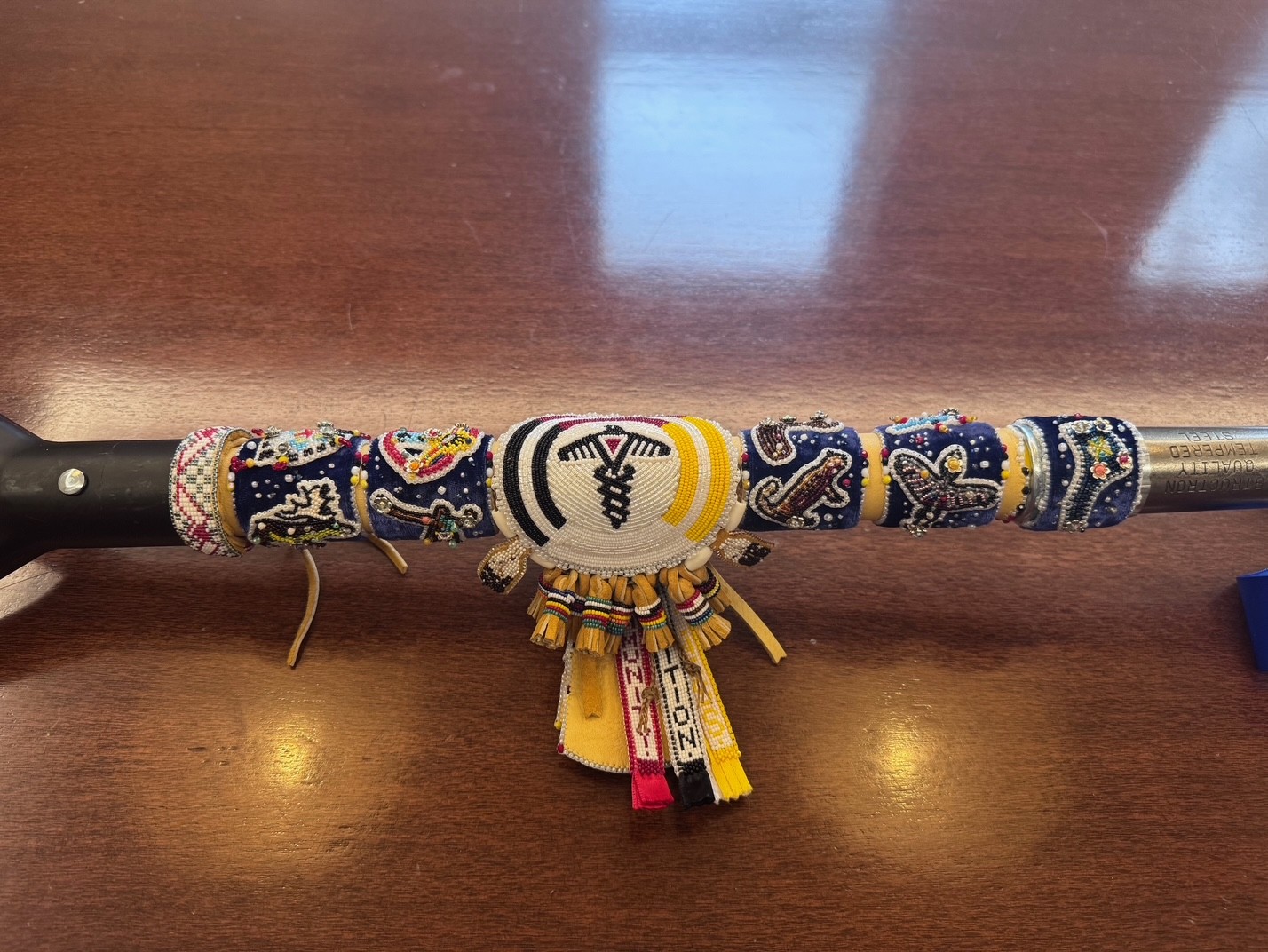 Traditional beaded item representing Indigenous heritage