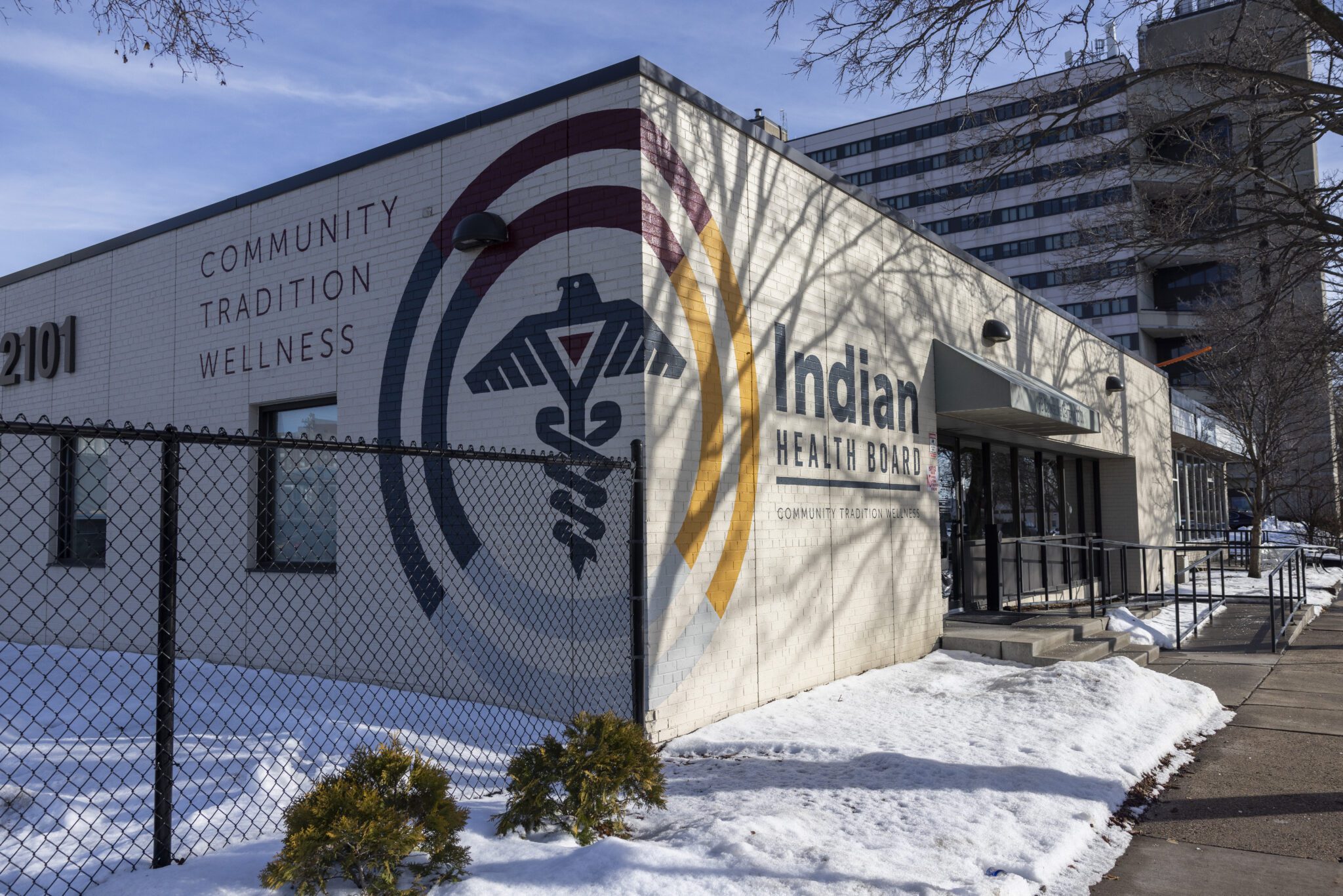 a building with a sign on the side
