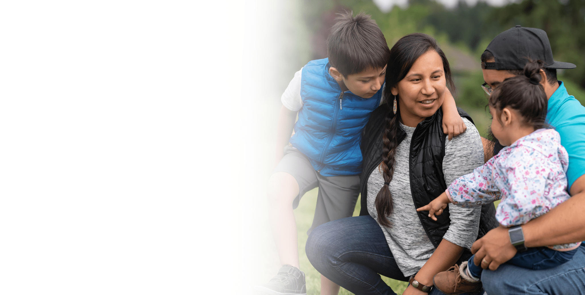 a person and child looking at something